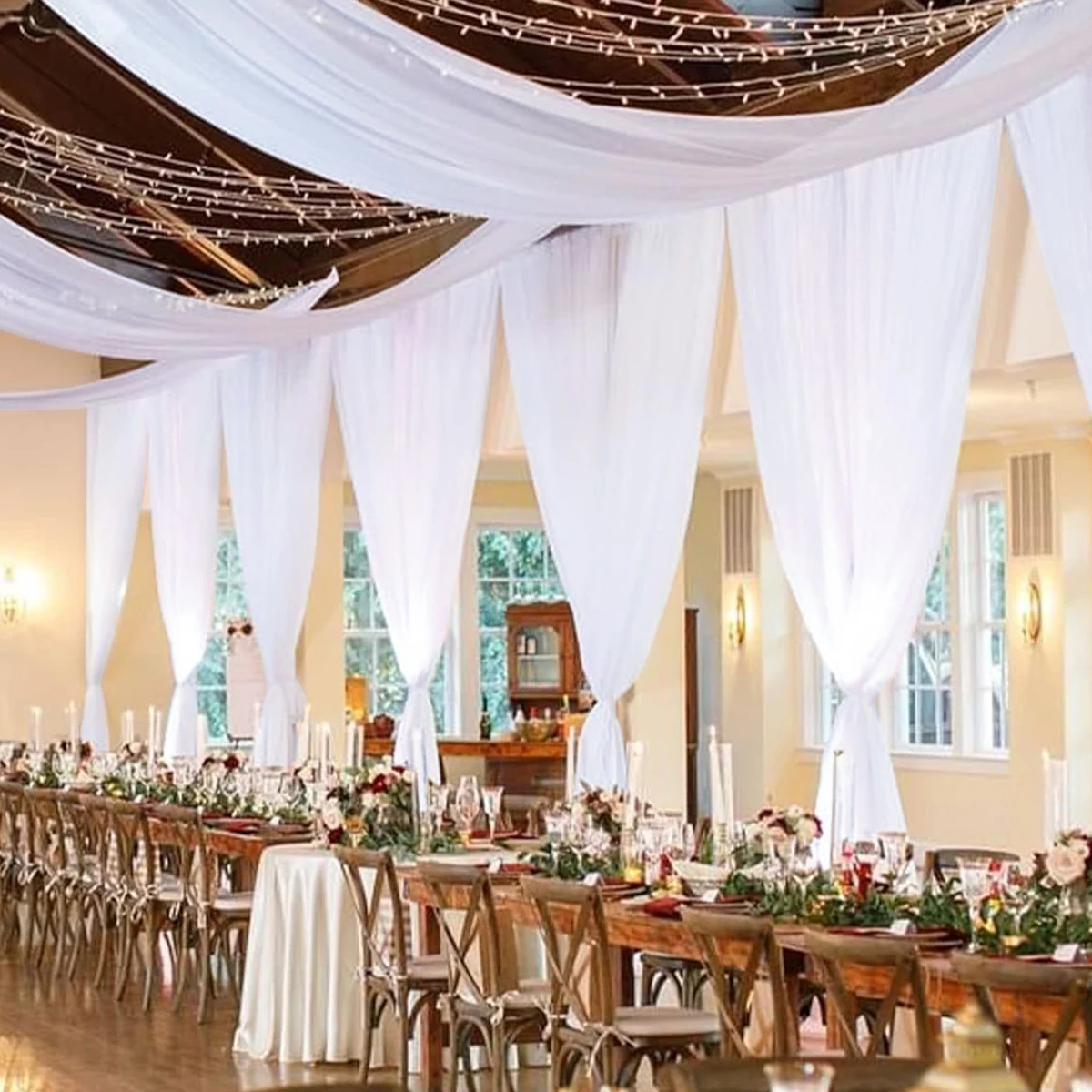 Cortinas de tela de gasa coloridas de 1,6x10M, cortinas de tela transparente para decoración de arco de boda, suministros de decoración para fiesta, escenario, despedida de soltera - imagen 2