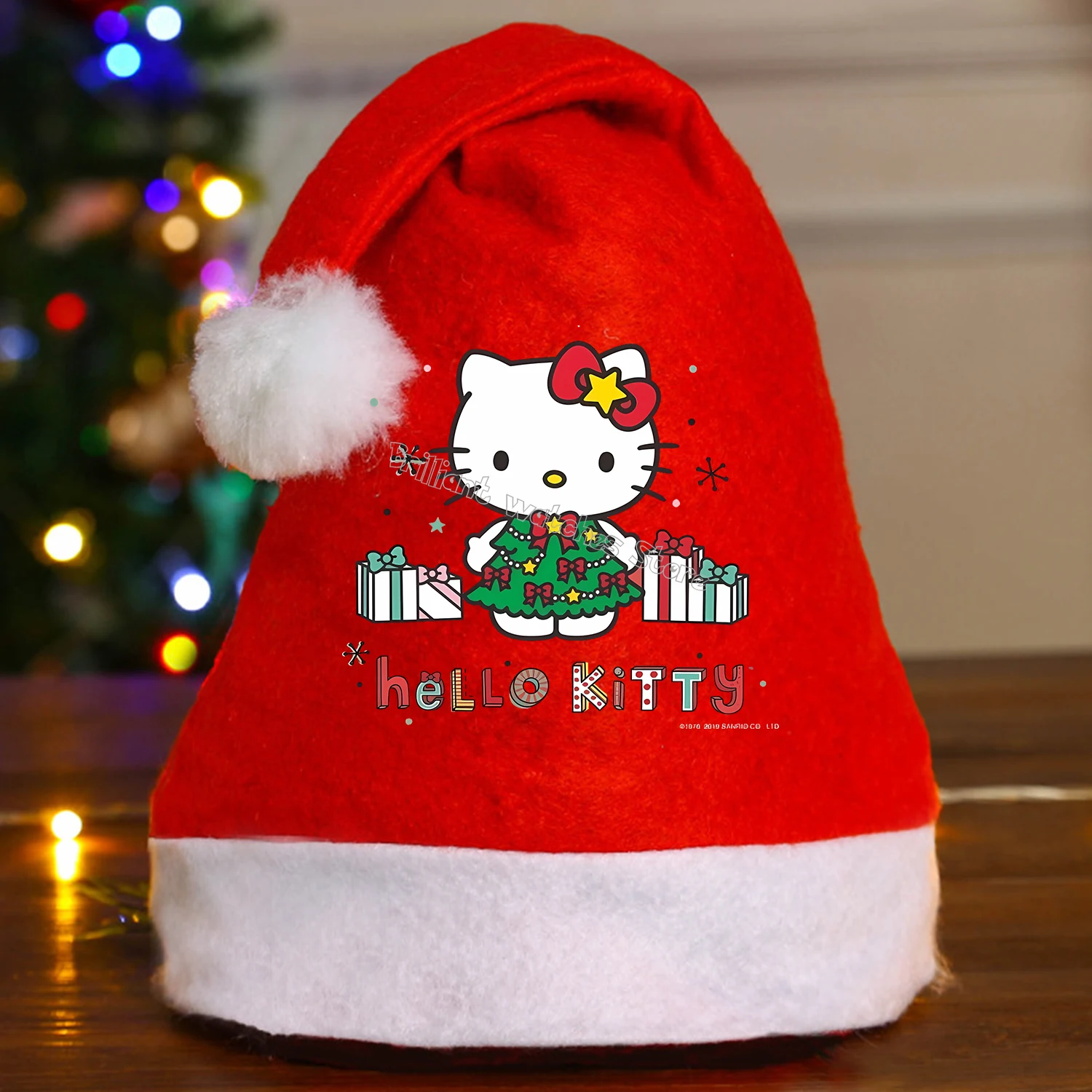 Sombreros de Navidad de Hello Kitty, suministros para fiestas navideñas Kawaii, gorra de dibujos animados, periféricos derivados, decoraciones, regalo ornamental para Festival - imagen 4
