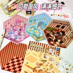 Escena de pegatinas 2.5D creativa para niños – Cortada a mano