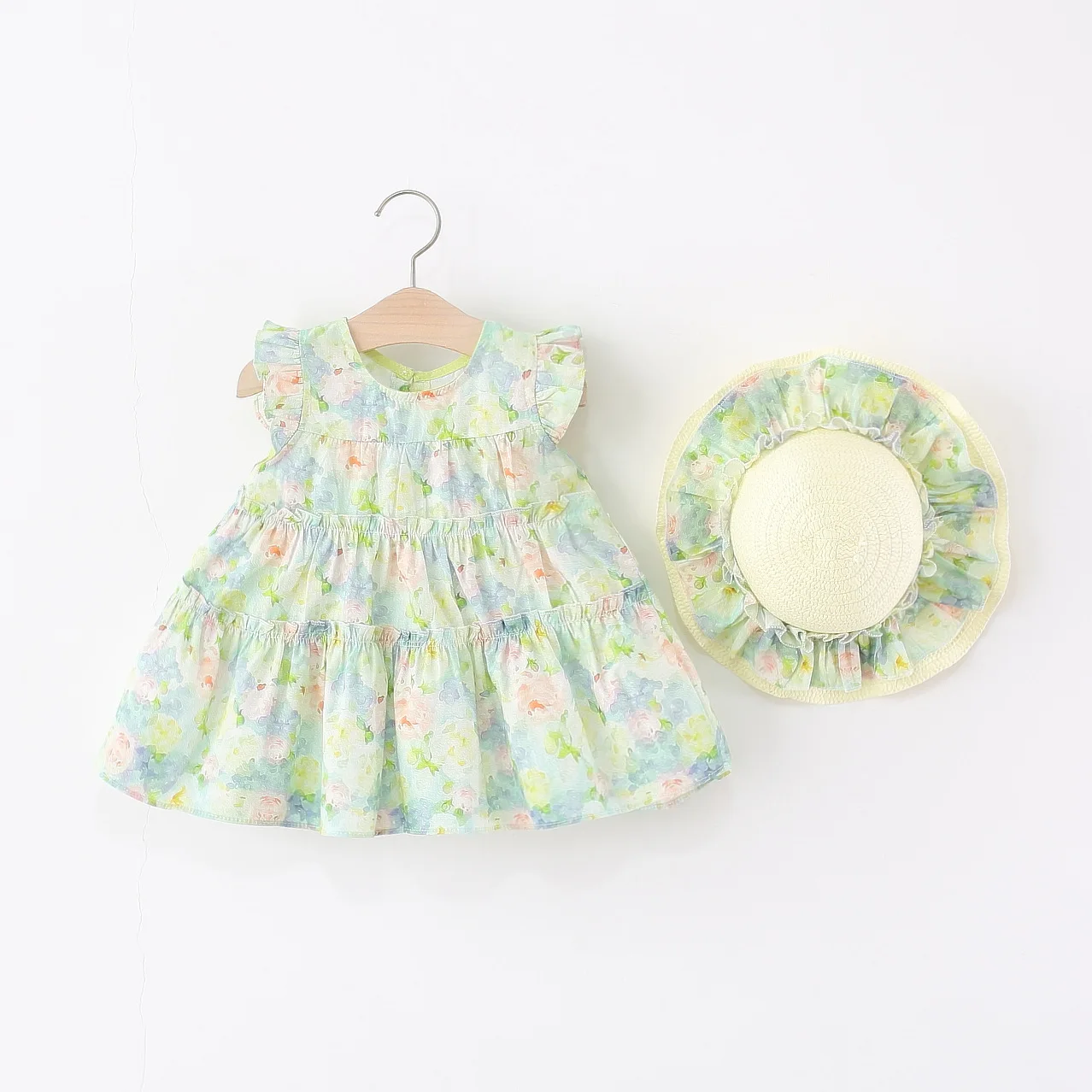Vestido de flores algodón sin mangas para niña verano - imagen 3