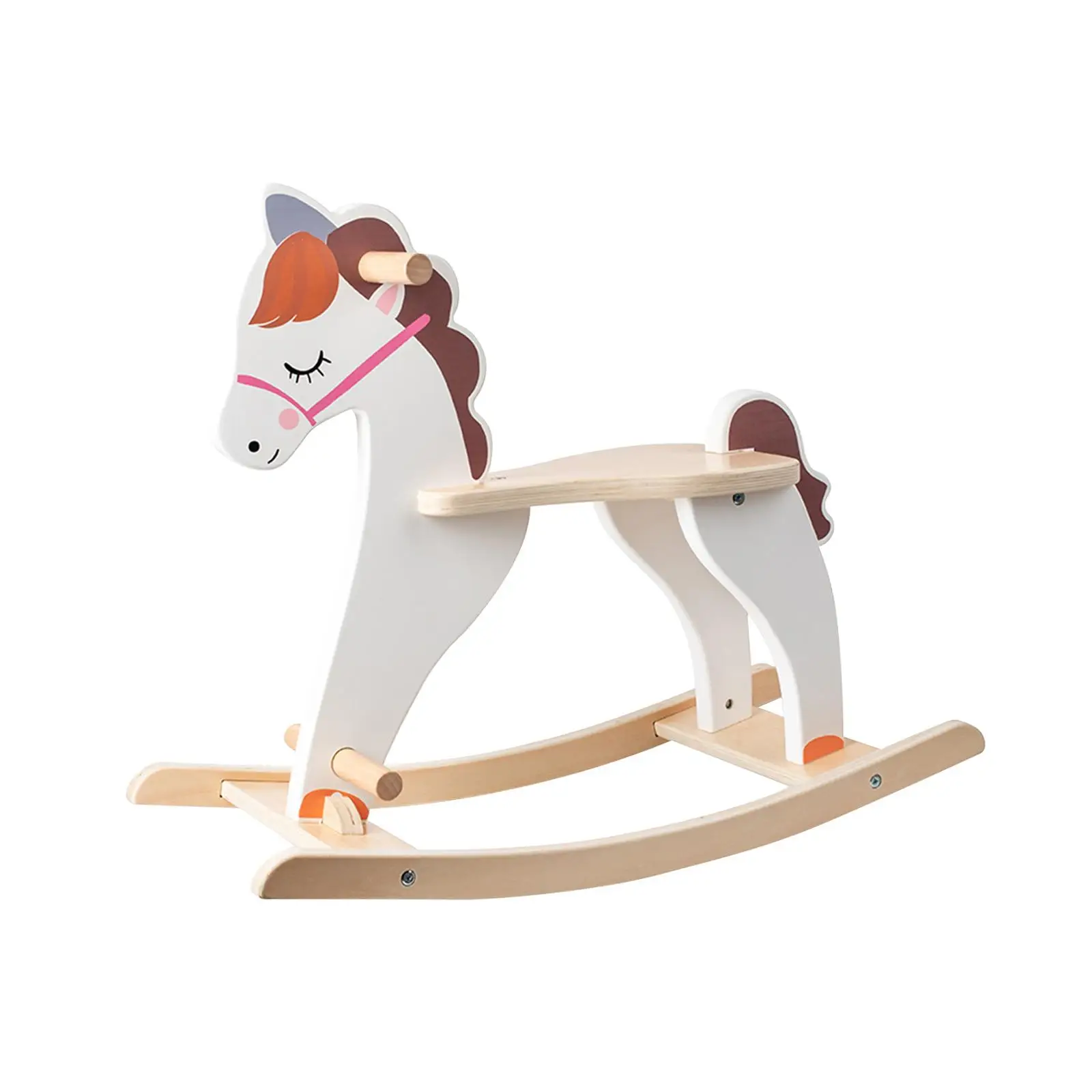 Wooden Rocking Horse Infant Ride Toy Rocking Animal Rocker Toy Baby Wood Ride on Toy for Child Children Baby Boys Girls Festival
