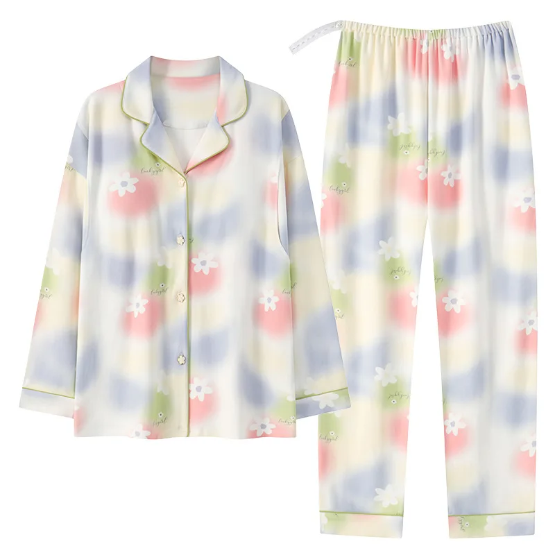 Pijamas de maternidad con diseño de cuello en V, ropa de dormir para mujeres embarazadas, Otoño Invierno, pantalones superiores, ropa de dormir para embarazo - imagen 5