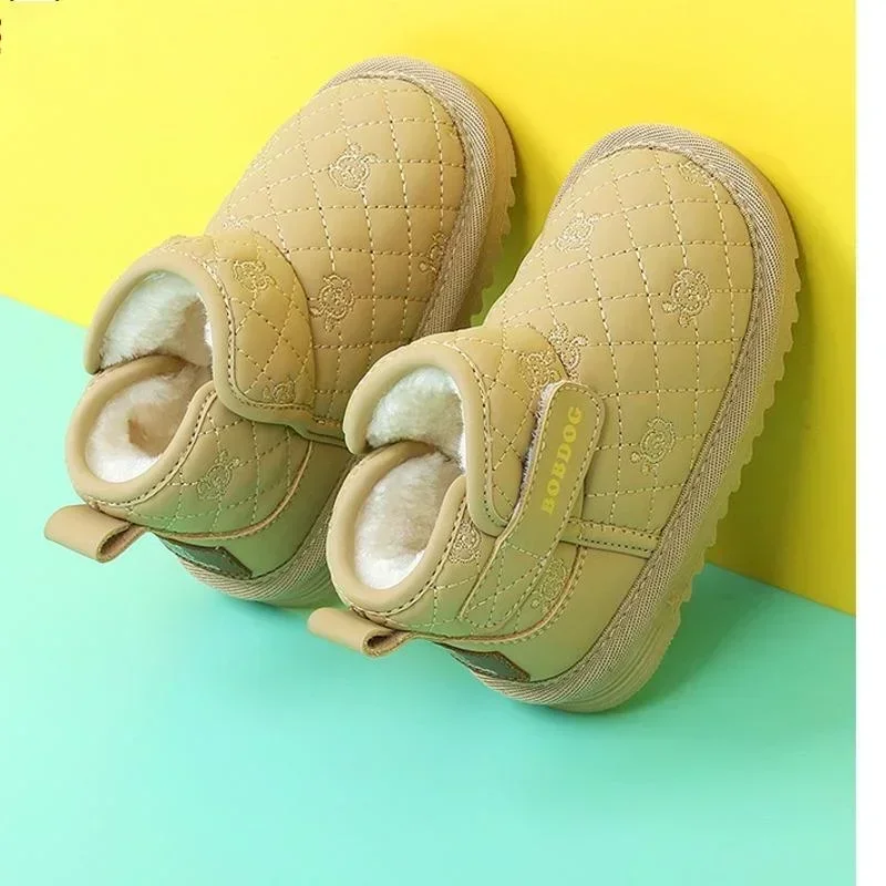 Botas de nieve para niños con forro de terciopelo y suela antideslizante
