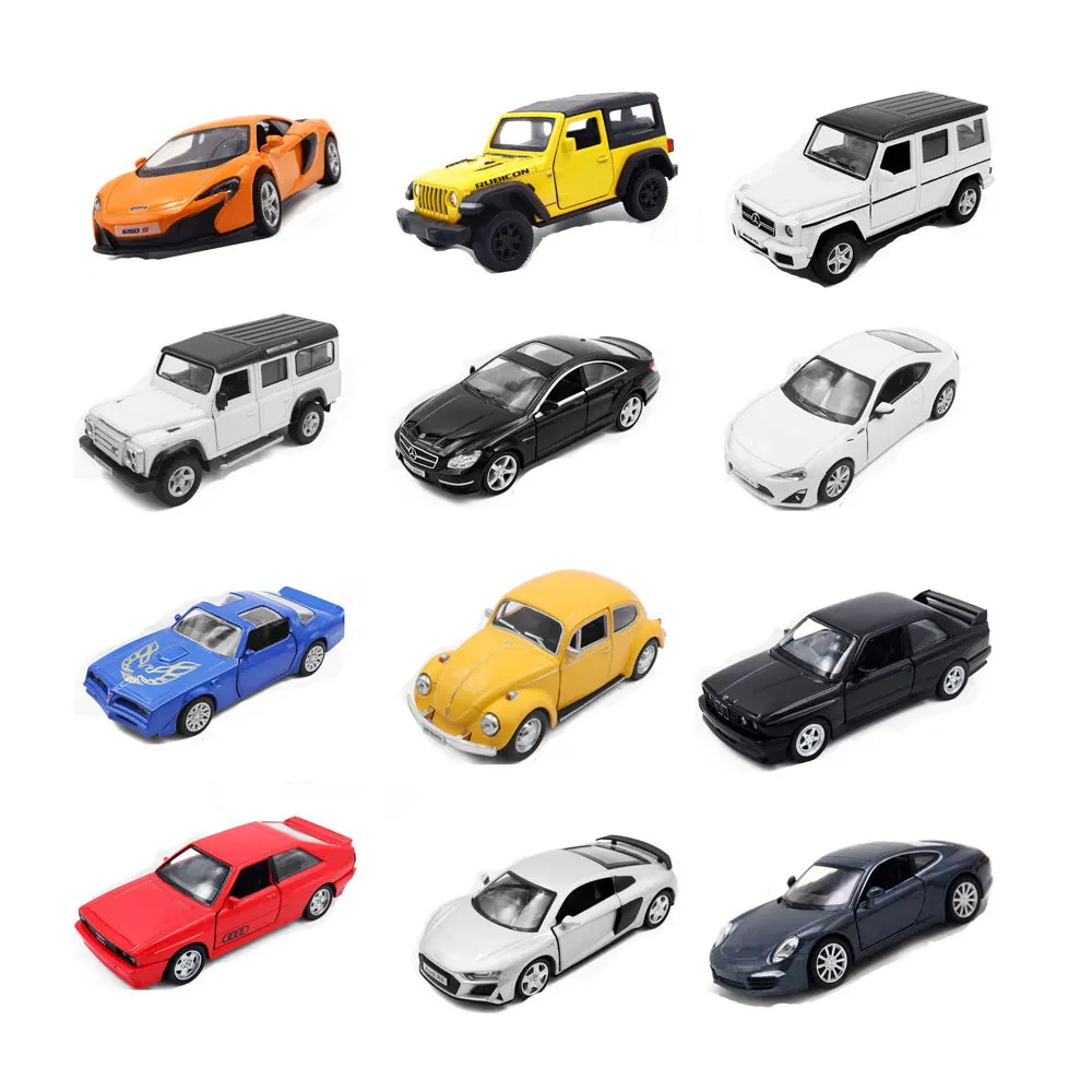 Vehículos modificados Audi Benz, modelo de coche de juguete de aleación fundido a presión con retroceso y 2 puertas abiertas, coches modelo, regalos para niños, 1/36