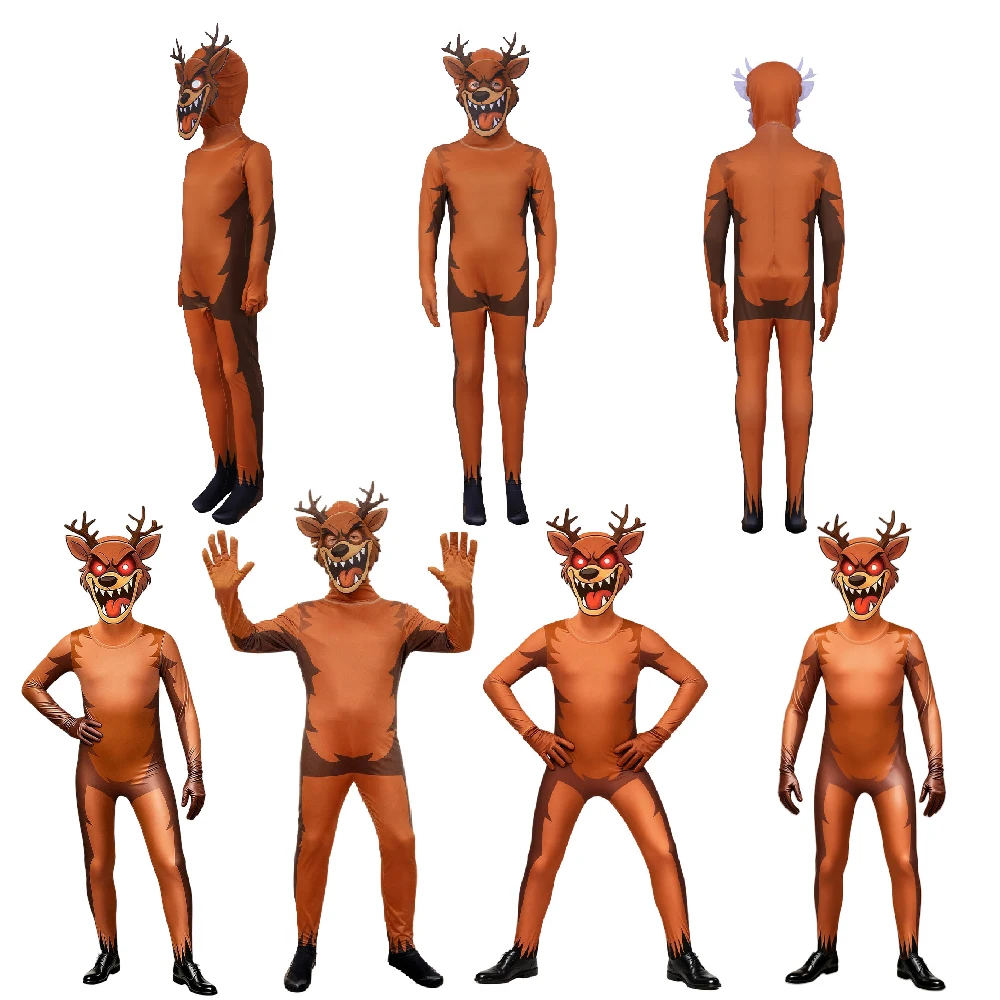 Disfraz de ciervo de 99 noches en el bosque, disfraz de Cosplay, disfraz de Halloween para chico, regalo de Navidad de reno de pesadilla