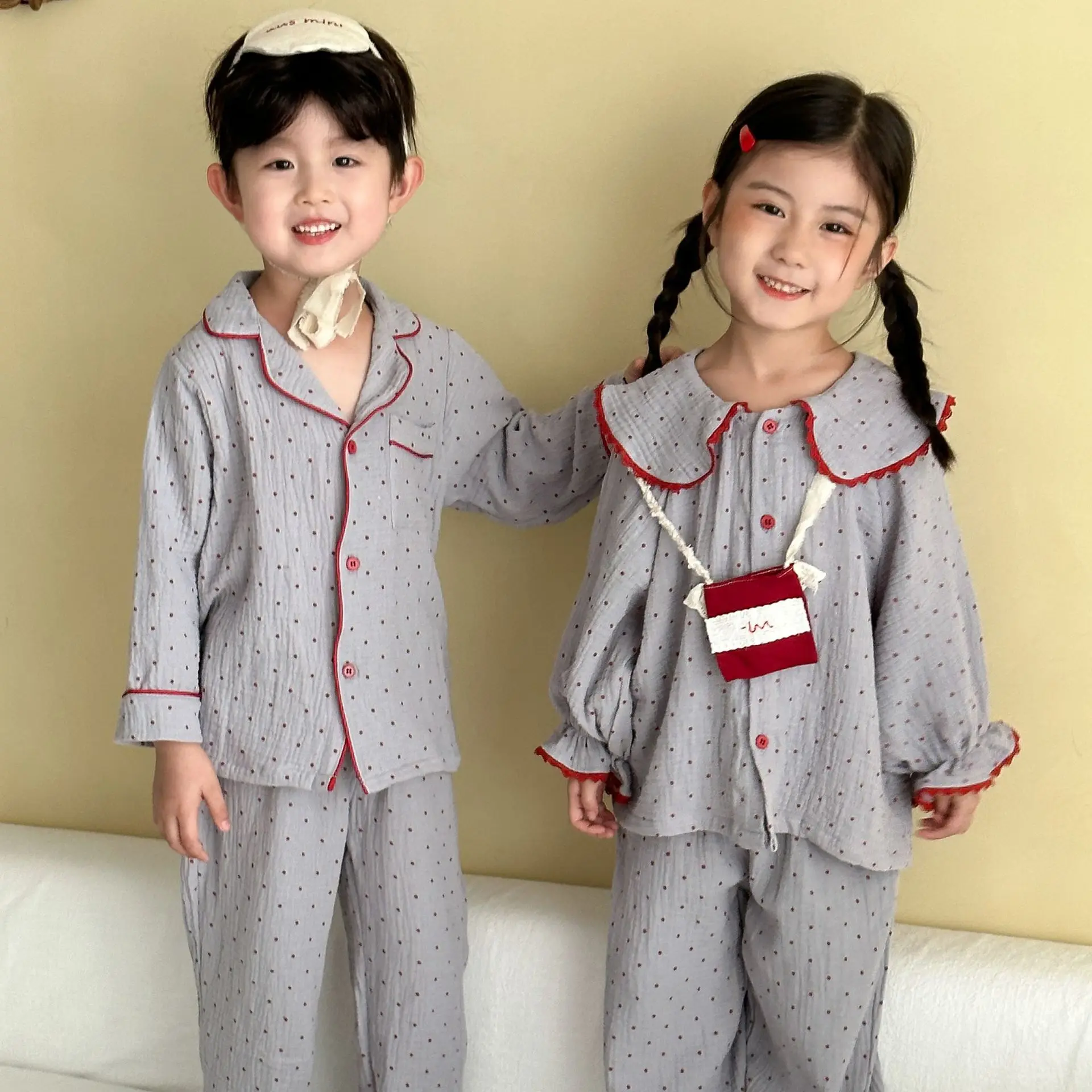 Conjunto de ropa de otoño para niñas, camisetas con cuello vuelto de algodón, pantalones, traje, pijamas para niñas pequeñas, 2 uds. - imagen 3