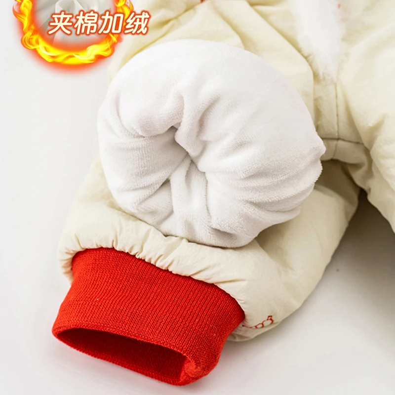 Conjuntos de 2 piezas de peleles de invierno, ropa para niñas recién nacidas, monos gruesos cálidos de algodón bonitos de estilo chino + bolsa, ropa de Boutique para bebés BC751 - imagen 4