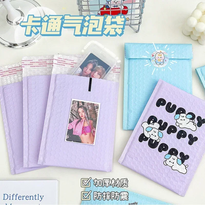 10 Uds. De sobres de burbujas de Color caramelo para cachorros coreanos, bolsa de embalaje para tarjetas fotográficas Kpop de 3 pulgadas, bolsa de sobres de envío Kawaii a prueba de golpes - imagen 4