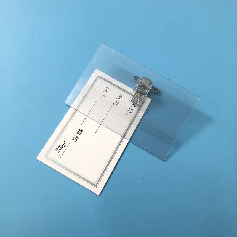 Pin de seguridad con Clip transparente, soporte para tarjeta de identificación, broche, insignia para negocios, oficina, conferencia, empleado, pase de nombre, 5 unidades - imagen 4