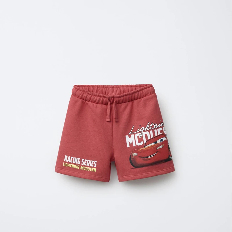 Pantalones cortos de moda para niños de 0 a 7 años, pantalones cortos deportivos informales, ropa exterior, pantalones cortos con estampado de coche de dibujos animados, pantalones cortos sueltos de moda, pantalones cortos nuevos para niños pequeños