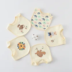 Nuevo babero impermeable en forma de U para alimentación de bebé, babero para bebés, toalla de Saliva de dibujos animados, paño para eructar de algodón suave para recién nacidos, Baberos para niños pequeños