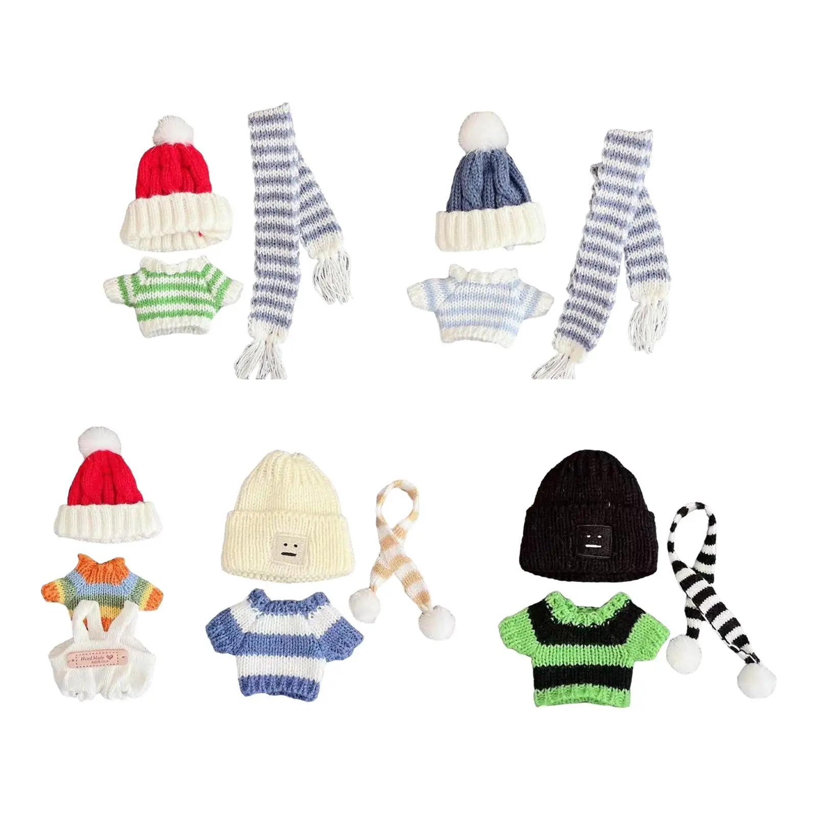 Conjunto de ropa de suéter para muñeca, lindo traje de ropa para muñeca, regalo de cumpleaños de Navidad, trajes de muñeca con sombrero, ropa para muñeca de niña para muñeca colgante - imagen 2