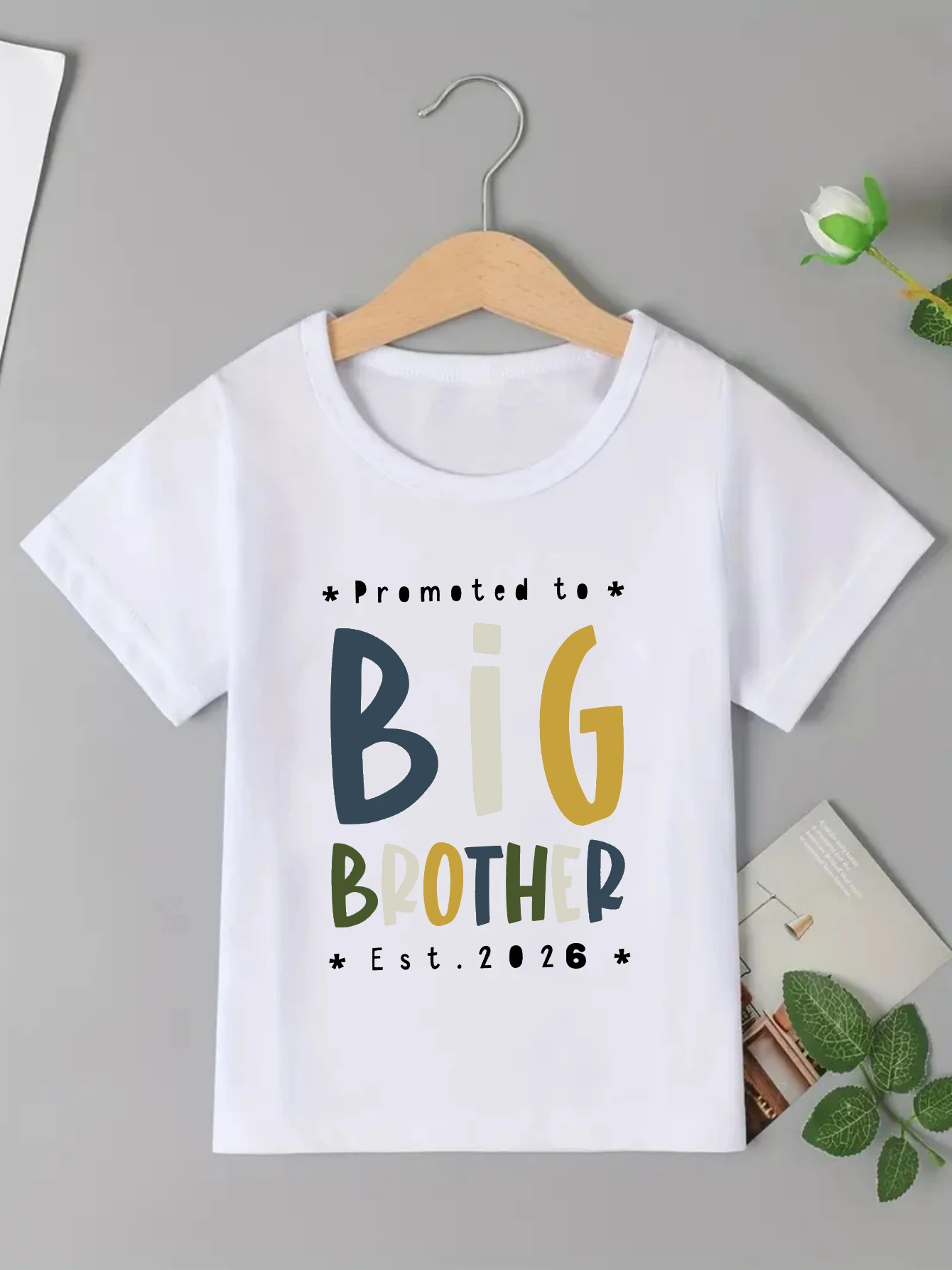 Camiseta con estampado de letras azules I Am Going To Be A Big Brother, camisa de anuncio de embarazo para niños, ropa Kawaii para niños, camisa para niños pequeños - imagen 4