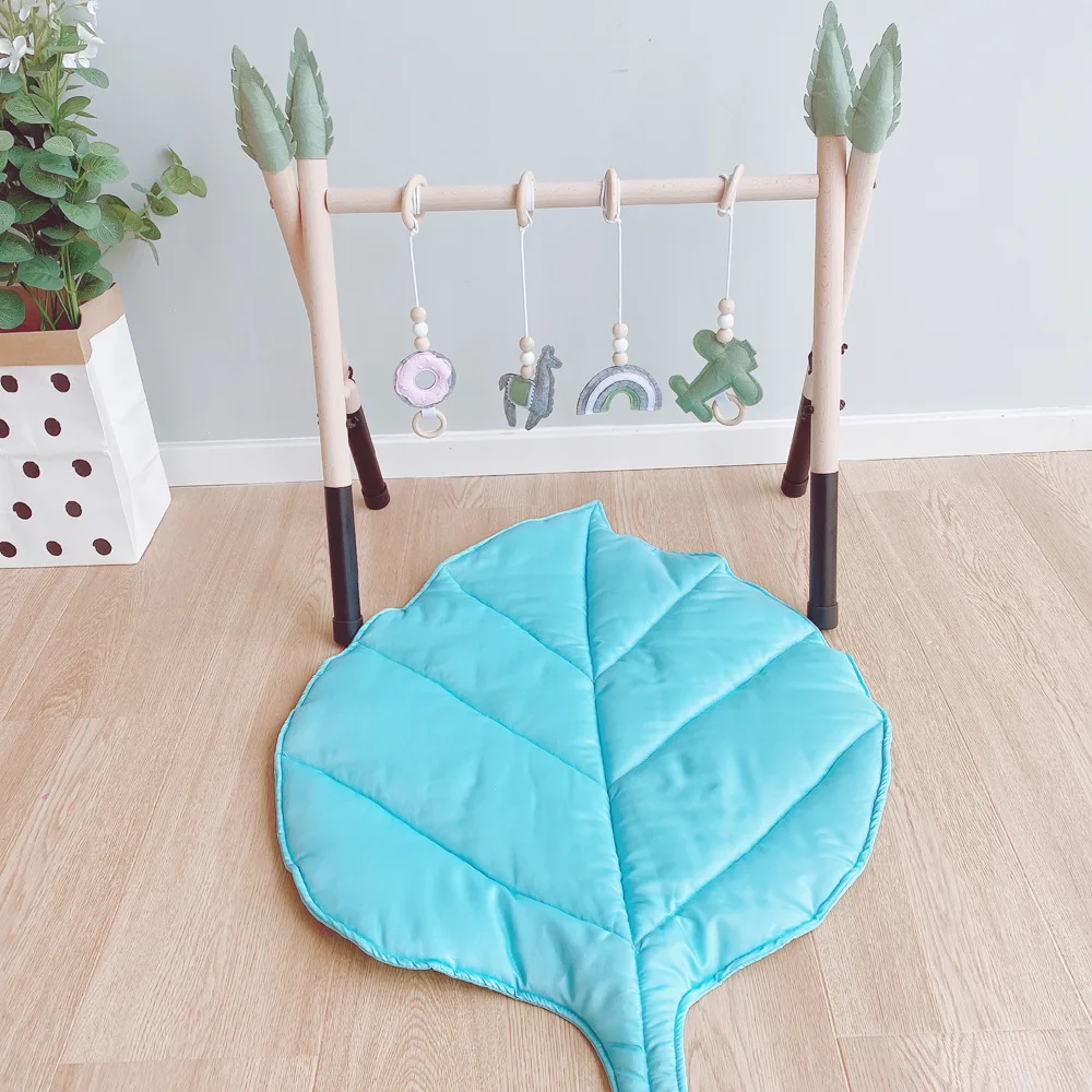 Estera de actividad de gimnasio para juegos de bebé de estilo nórdico Ins, estera de juego en forma de hoja, gimnasio para bebé, juego de estera para gatear de dibujos animados tridimensionales para bebé - imagen 4
