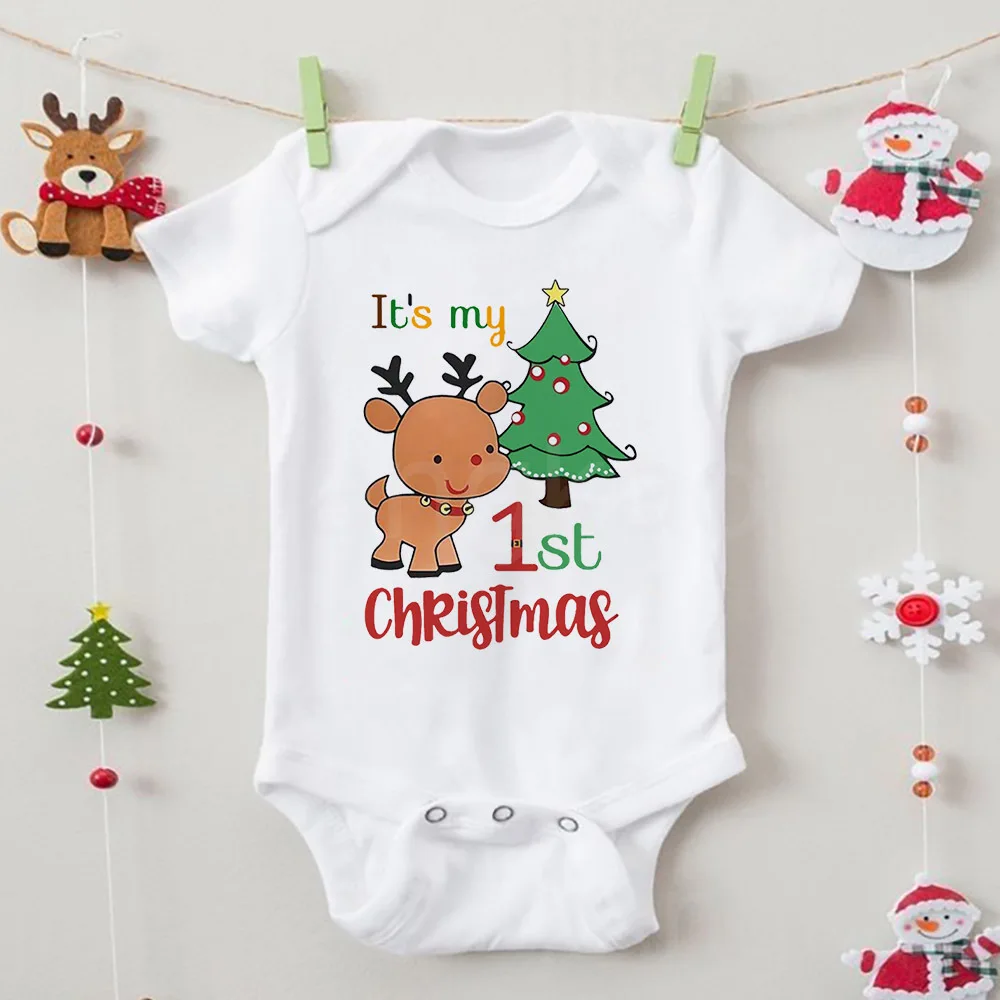 Body bebé estampado ciervo Navidad manga corta fiesta - imagen 4