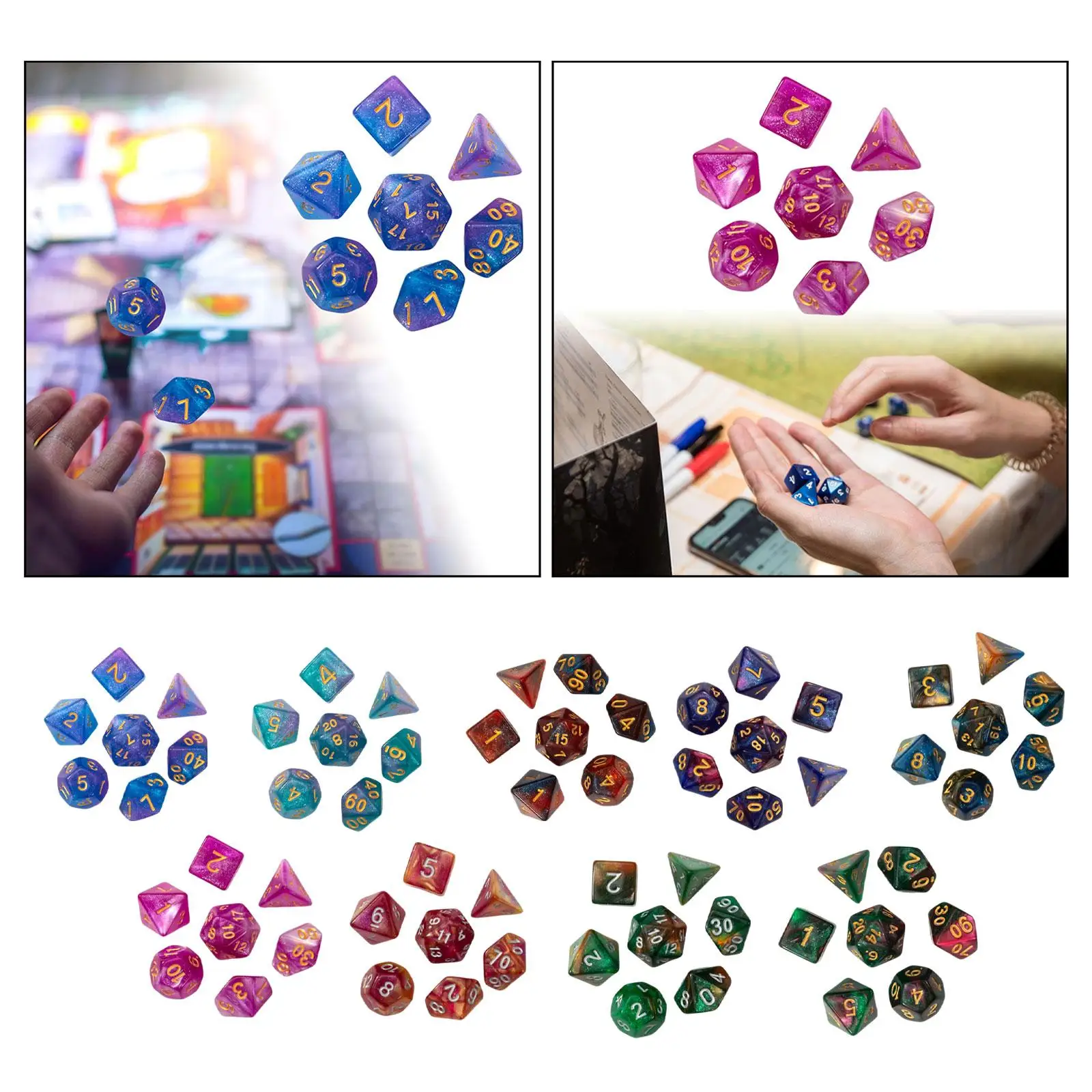 Dados poliédricos de acrílico para juegos de rol y matemáticas - imagen 2