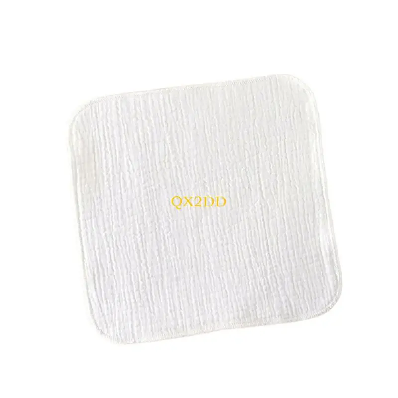 QX2D Toalla cuadrada algodón para bebé, paño limpieza para recién nacidos Color sólido, babero lactancia paño - imagen 3