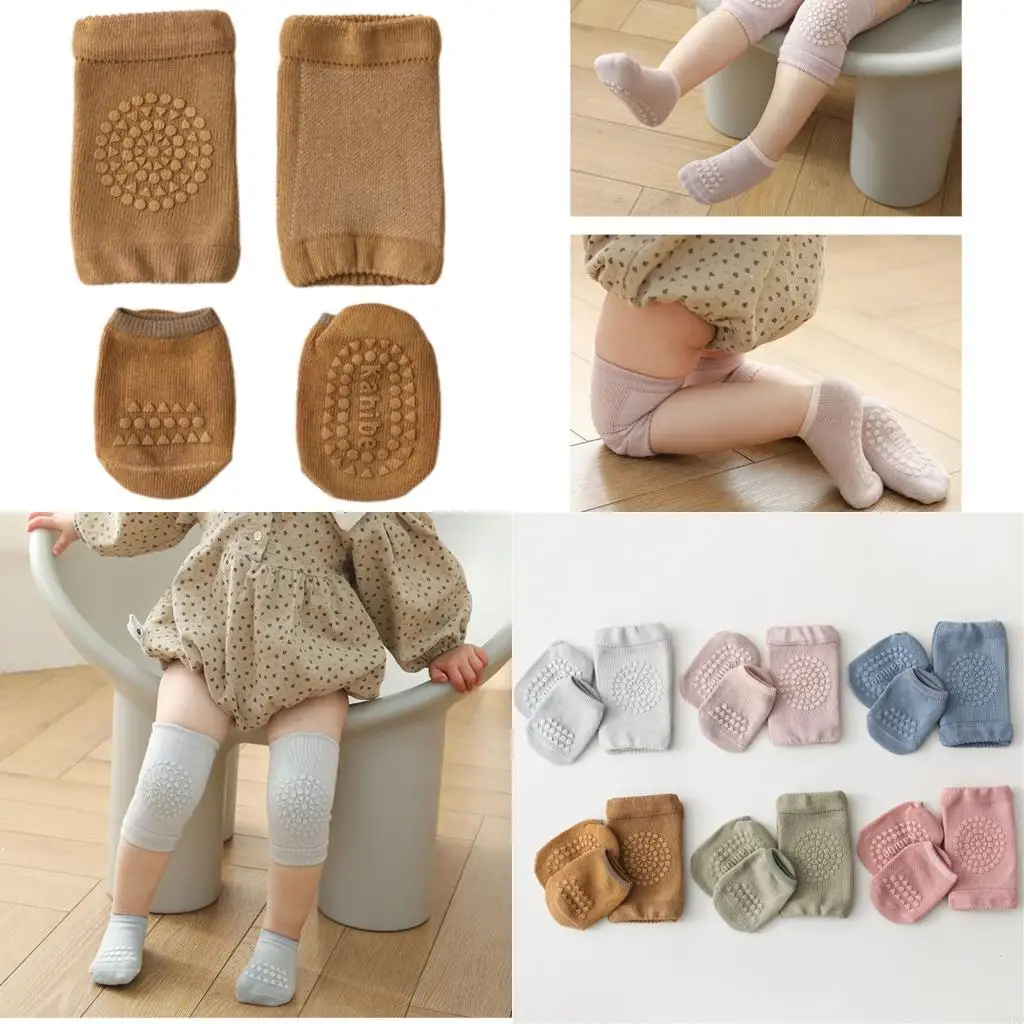 D7YD Protectores rodilla gruesos con calcetines no lisos para tela algodón transpirable para niños