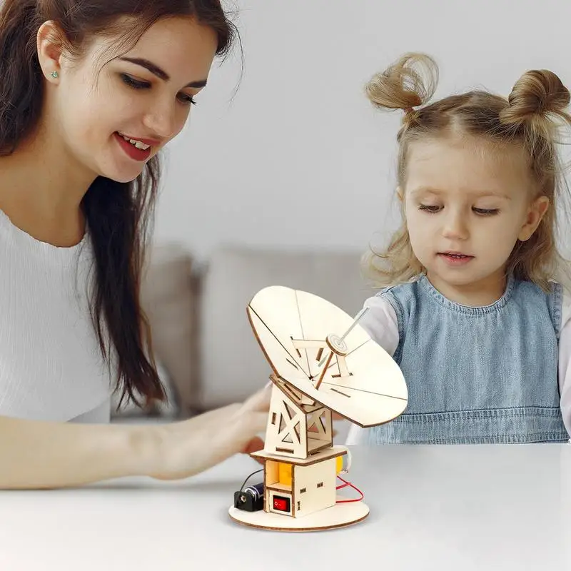 Kit de ciencia para niños, producción de tecnología de madera, Detector de Radar, juego de rompecabezas, juego de ensamblaje hecho a mano para niños de 7 a 14 años