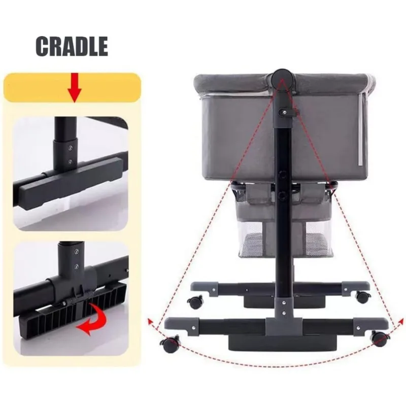 Cuna portátil convertible con ruedas para bebé - imagen 4