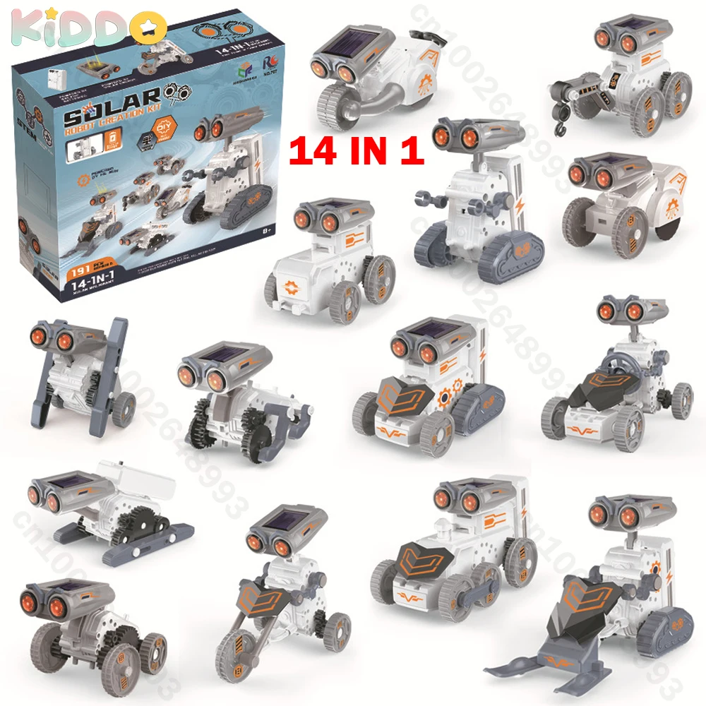 Robot Solar 14 en 1, rompecabezas, juguetes educativos DIY, Kit de experimentos científicos de construcción ensamblados para niños, Kits de Robot Solar
