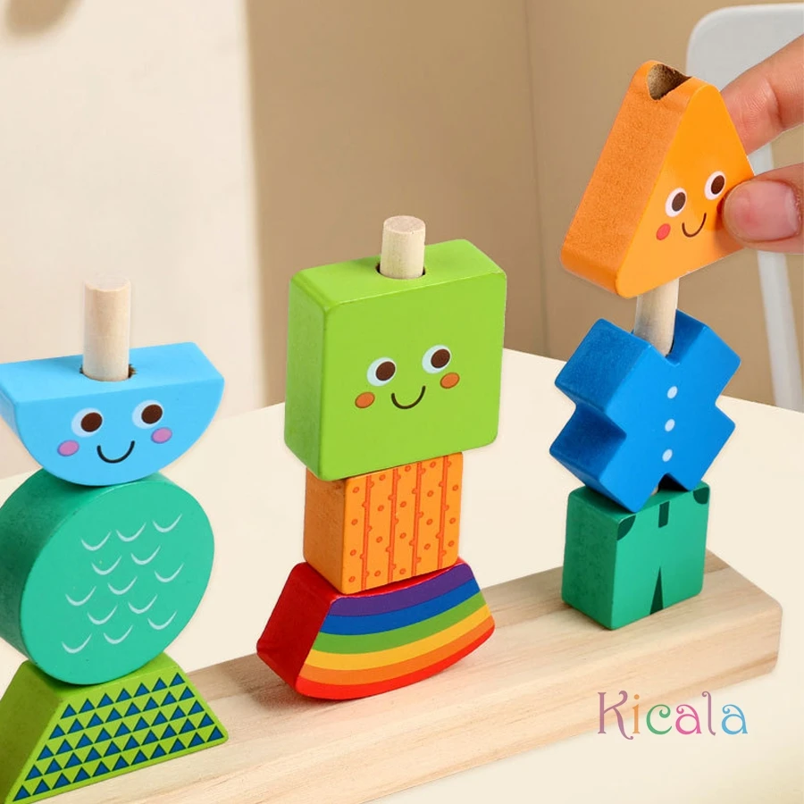 40 Uds. Bloques de construcción 30 tarjetas juego de expresión de madera cuerda de cuentas juguete de entrenamiento de atención para niños habilidades lógicas regalos de navidad - imagen 3