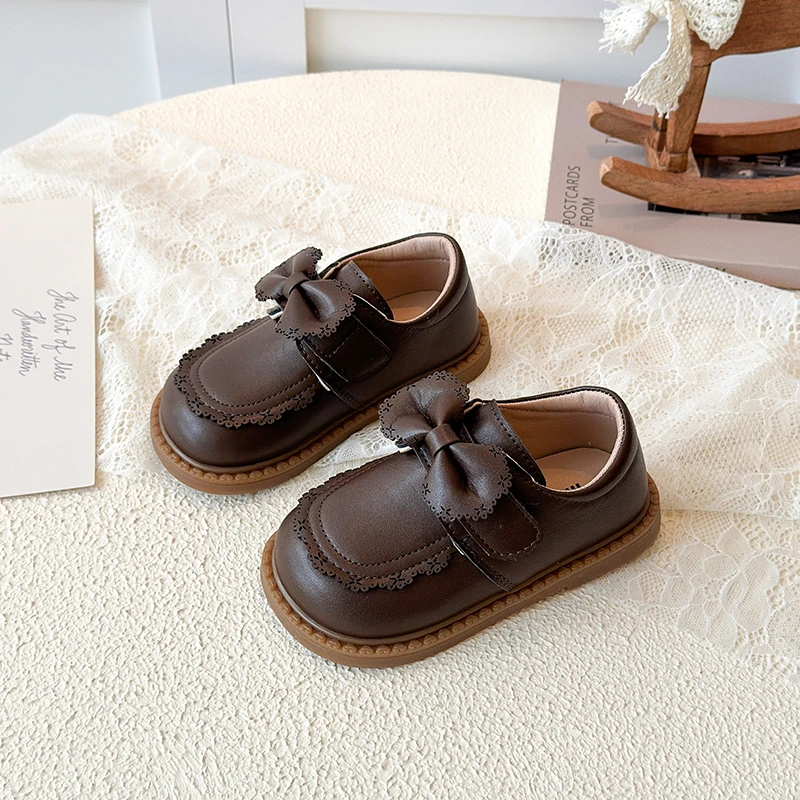 Zapatos de piel con lazo para niña – Estilo retro antideslizante - imagen 2