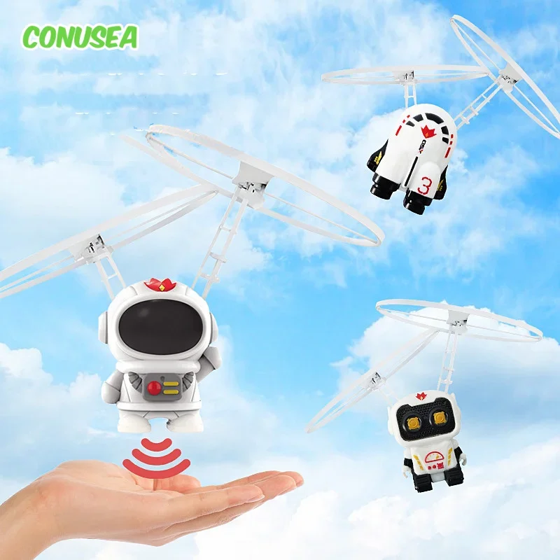 Helicóptero volador con luces LED y astronauta – Juguete para niños - imagen 2