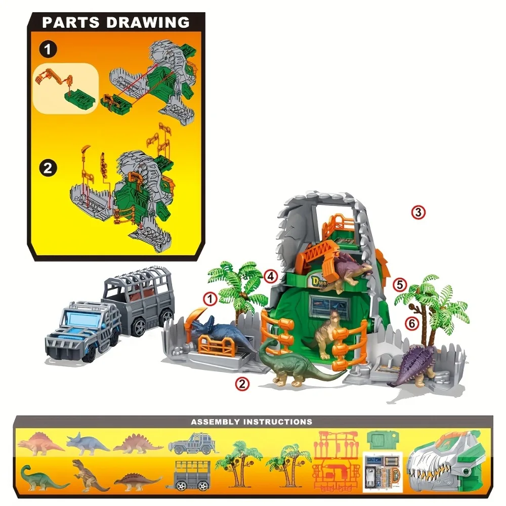 Jurassic Park Dino Juguete educativo con figuras dinosaurio y camión - imagen 3