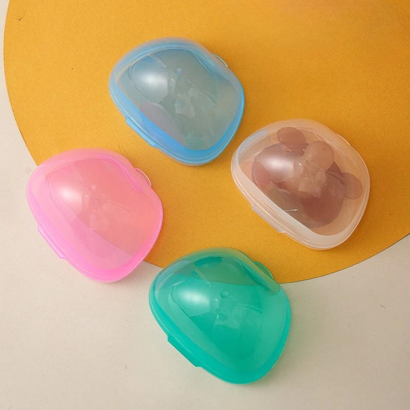 2 unids/set caja de almacenamiento de chupete para bebé, contenedor de chupete portátil para bebé, caja para pezones de calidad alimentaria, accesorios de lactancia para alimentación de bebé - imagen 3