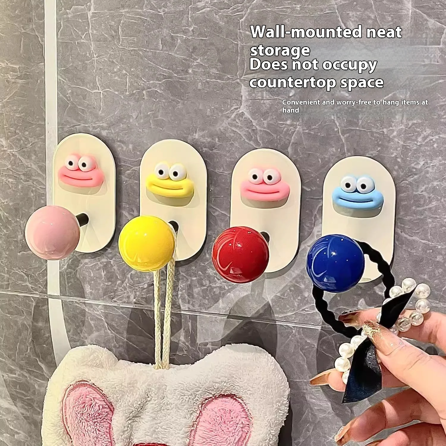 Gancho adhesivo de dopamina para baño, sin perforaciones, soporte de carga fuerte, colgador montado en la pared para el hogar, gorro para ropa de baño, gancho de cocina - imagen 2