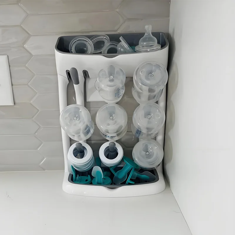 Escurridor de biberones, práctico estante de secado, estante de almacenamiento, dispositivo de drenaje colgante, soporte de secado de vasos de agua para bebés - imagen 4