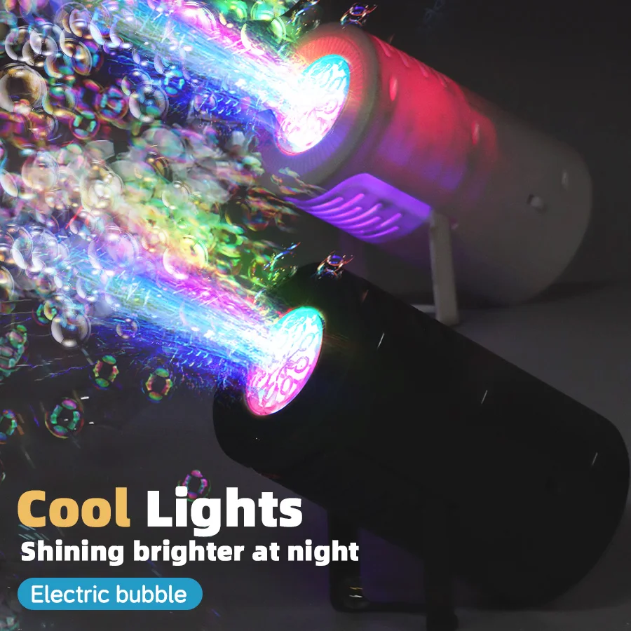 Máquina de burbujas de mano con luz eléctrica automática, juguete para soplar jabón de burbujas, juego de accesorios para fiesta de boda en interiores y exteriores para niños - imagen 3