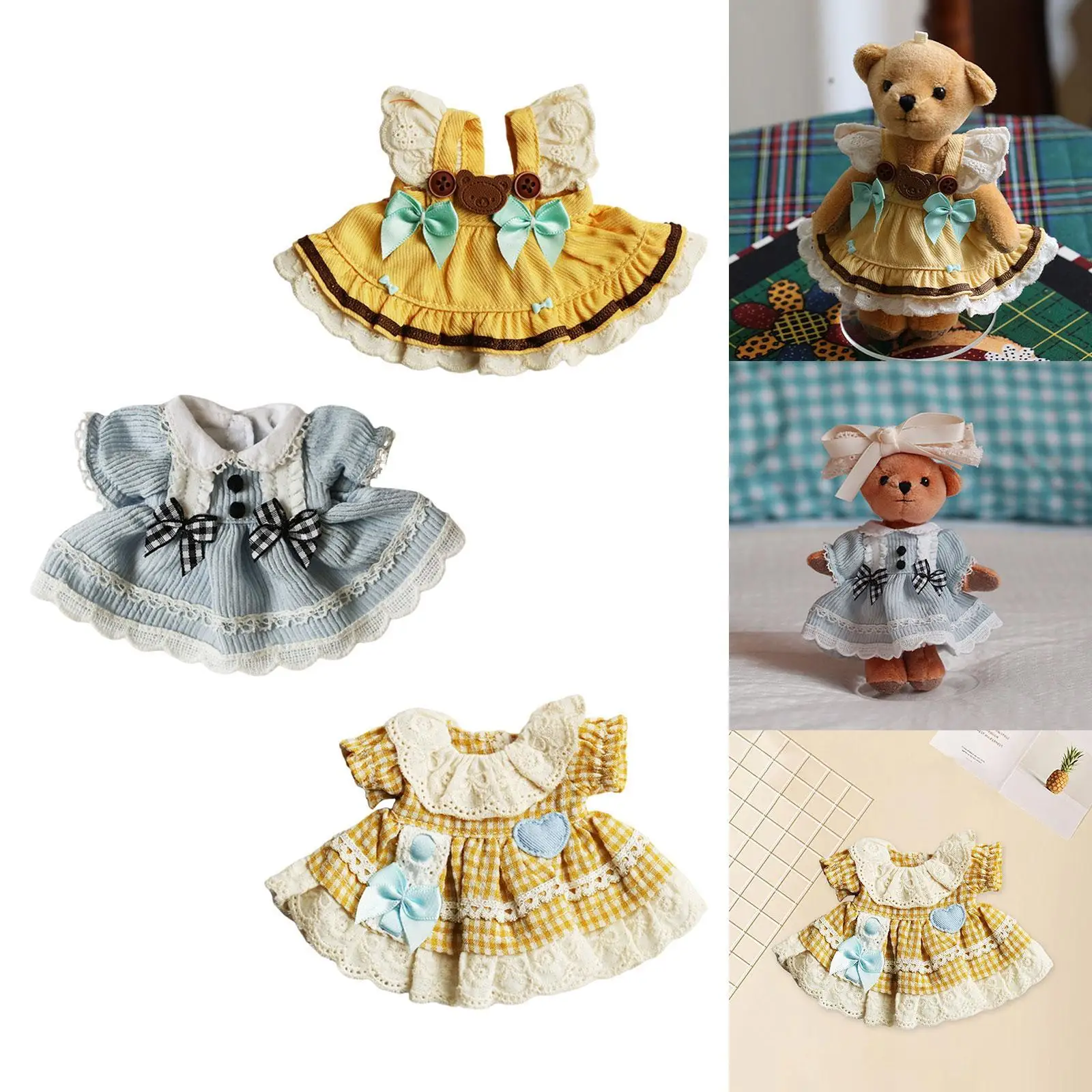  Doll Attire, Fashionable Dress Set for 4.72 Inch Stuffed Toys