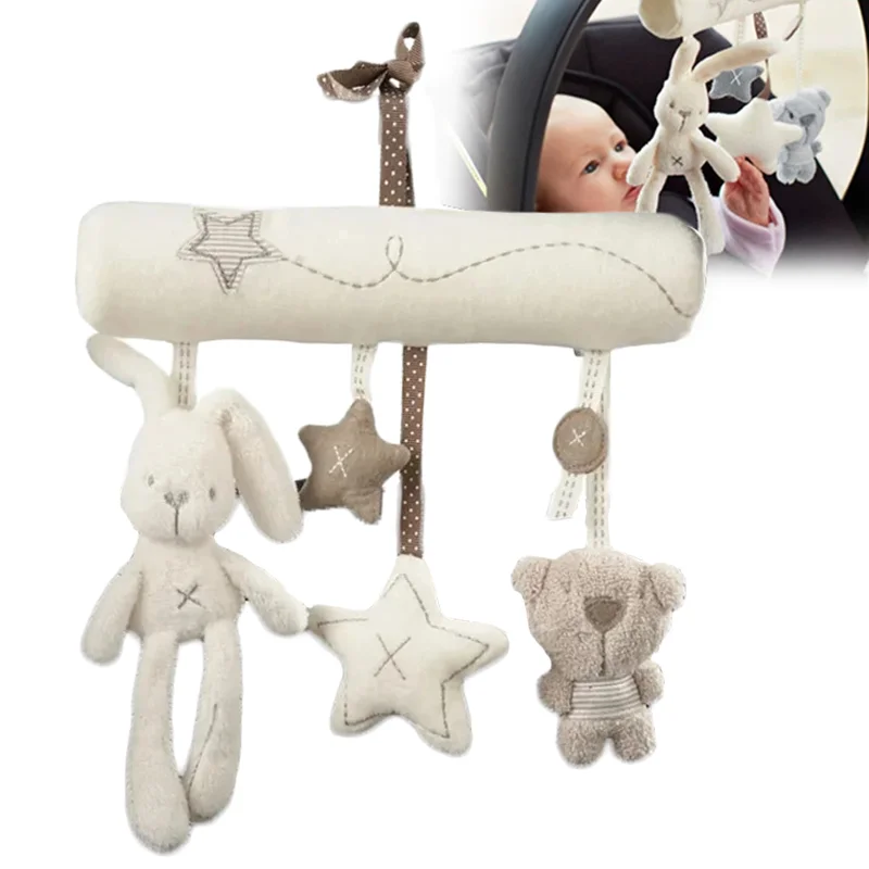 Juguetes para cochecito, sonajero colgante para bebé, juguetes suaves con música para bebé, cuna de actividades de felpa, forma de estrella de conejo Mobie para niños pequeños, bebés y niñas - imagen 2