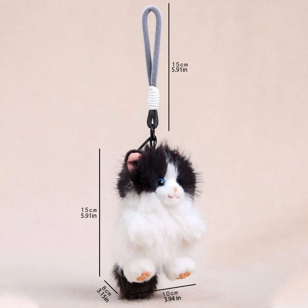 Llavero felpa suave diseño gato cachorro kawaii adorable seguro - imagen 4