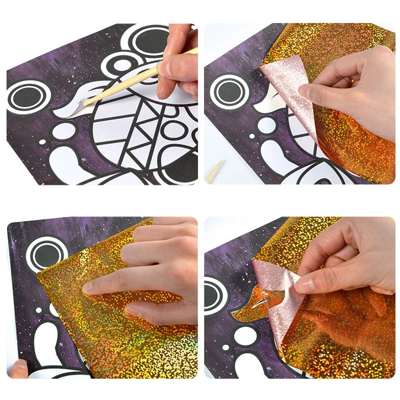 Pintura mágica pegatinas de arte pintura Festival fiesta favores transferencia pegatina dibujos animados coloridos regalos de cumpleaños para niño niña TMZ - imagen 2