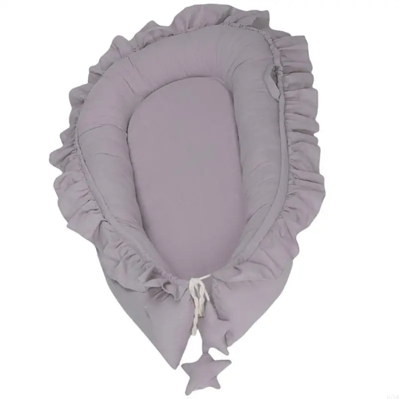 Tumbona D7YD para recién nacidos, cama para dormir algodón para niñas y niños, nido para bebés en cama, cojín, cuna