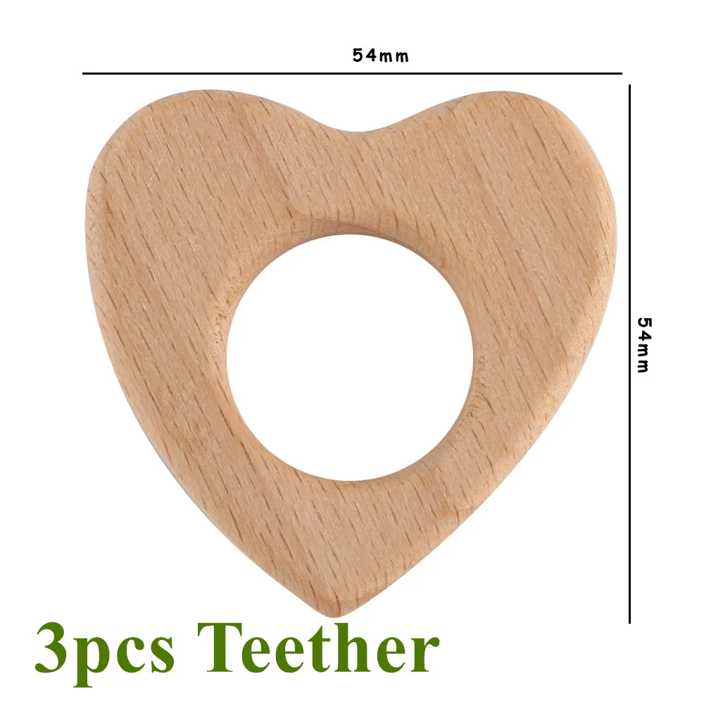 3pcs heart1 teether