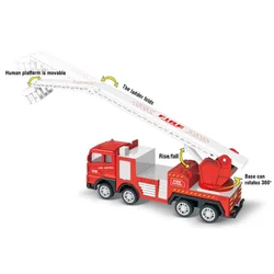 Camión de bomberos telescópico de inercia para niños, rescate acuático