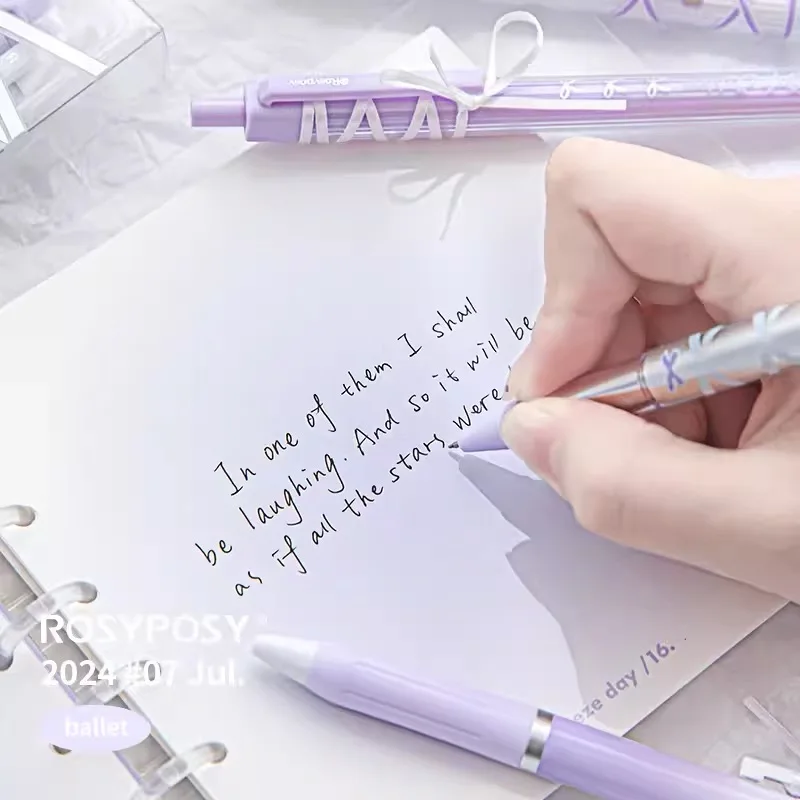 Bolígrafo de Gel con cinta, punta de 0,5 MM, bolígrafo de Gel retráctil de secado rápido, suministros escolares y de oficina para estudiantes adultos, diario de escritura, 4 Uds. - imagen 5