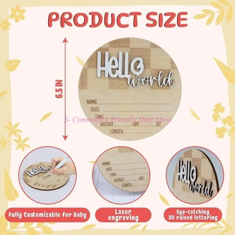 85AE Easy ensamblaje madera para bebés Registros fotografía para diseño Junta Anuncios del Hospital del año - imagen 5