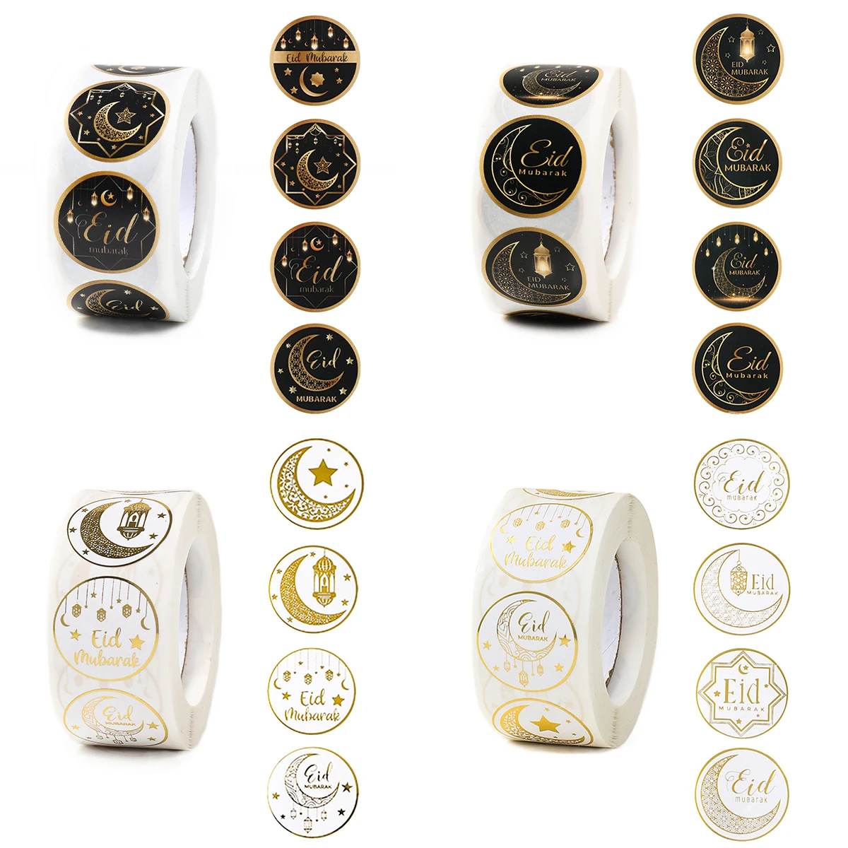 500 Uds. Pegatinas EID Mubarak 2025 Ramadán Kareem regalos embalaje sello pegatinas Islam musulmán Festival decoración de fiesta etiquetas de regalo EID - imagen 2