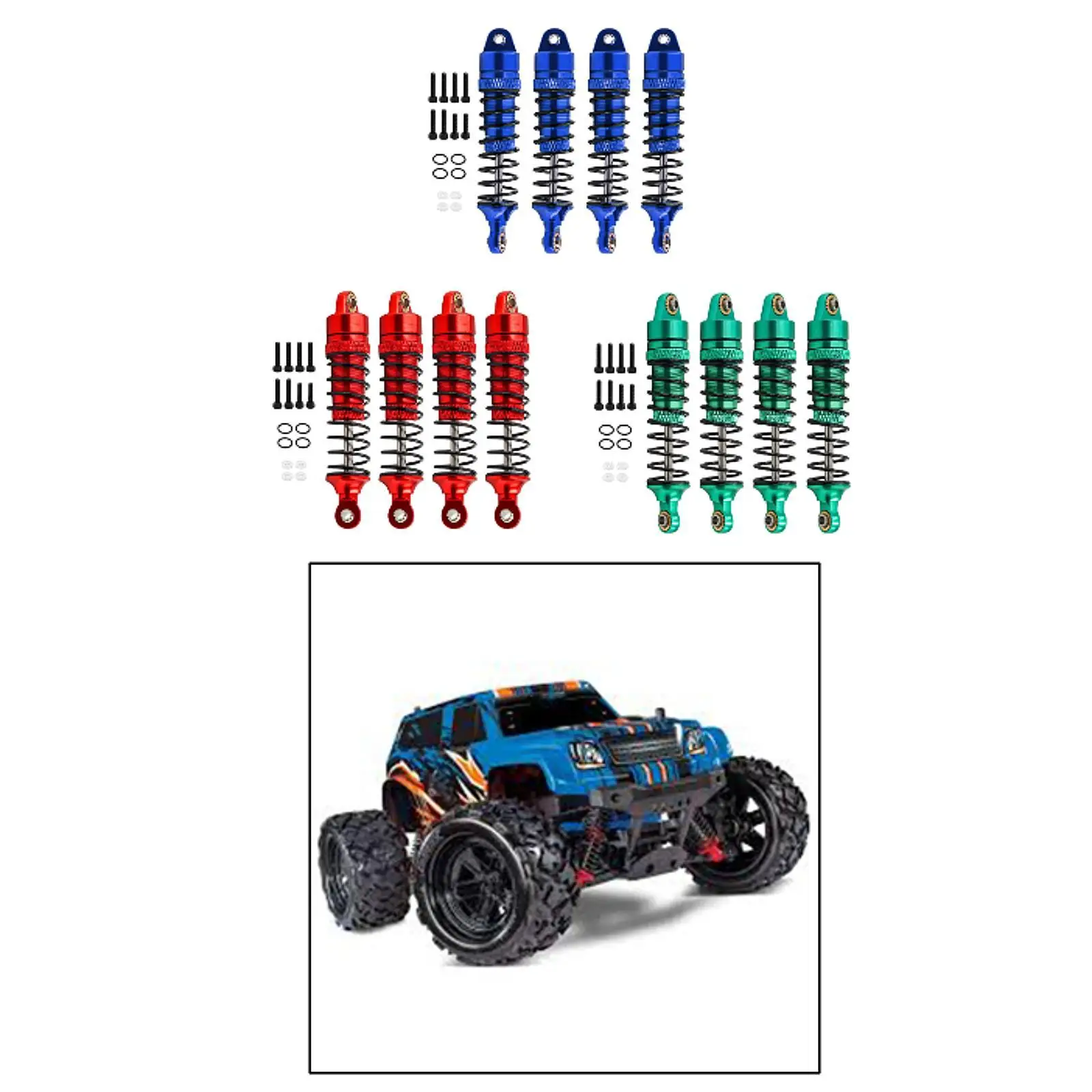 4 Uds RC amortiguadores traseros delanteros accesorios resistentes para 7665 D90 1/18 RC - imagen 4
