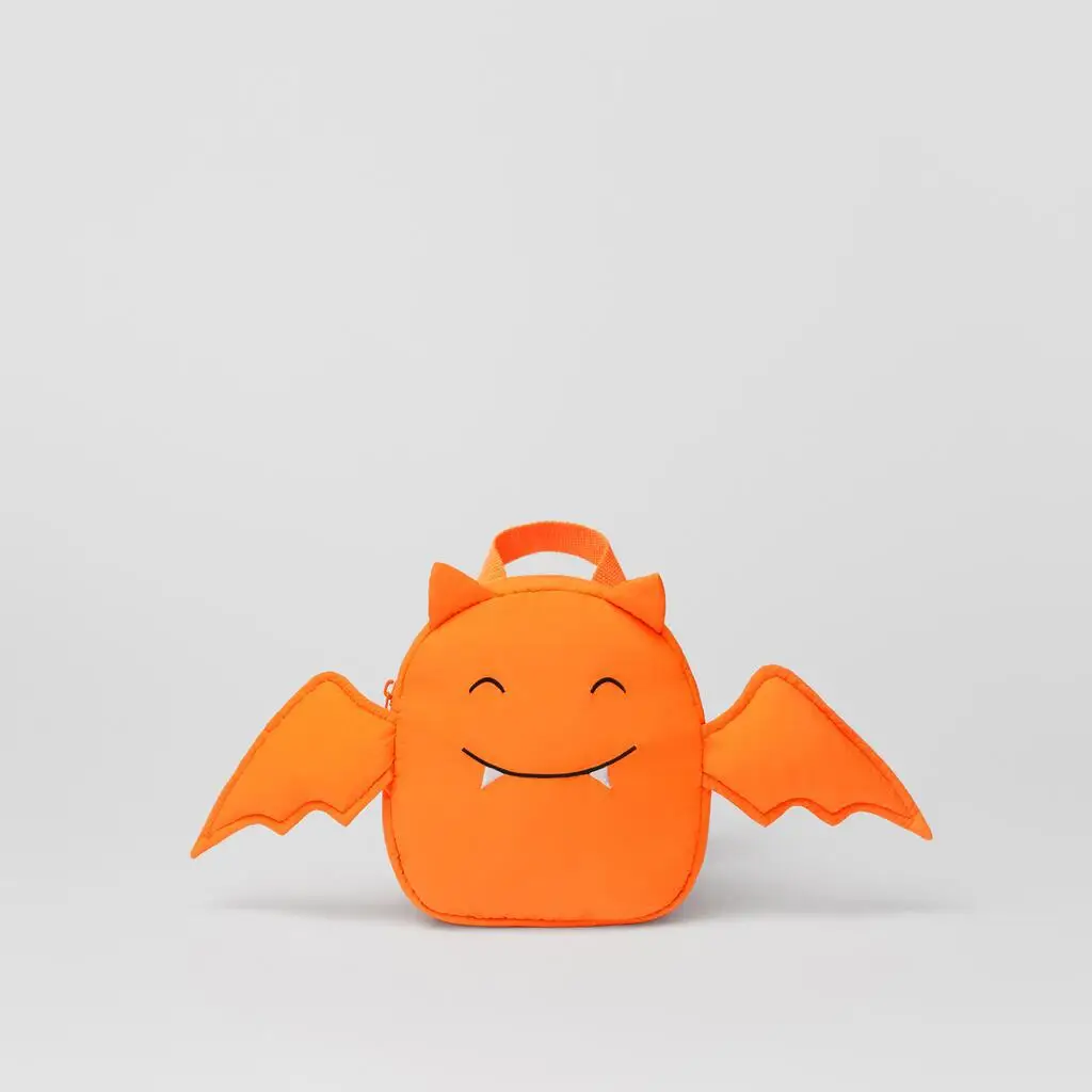 Mochila de Halloween para niños, bolso escolar de dibujos animados naranja, mochila escolar ligera para niñas, bolsa de hombros pequeña Linda para niños