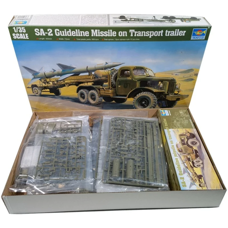 TRUMPETER 1/35 SA-2 misil de guía en remolque de transporte ensamblaje de plástico rompecabezas modelo de juguete - imagen 2