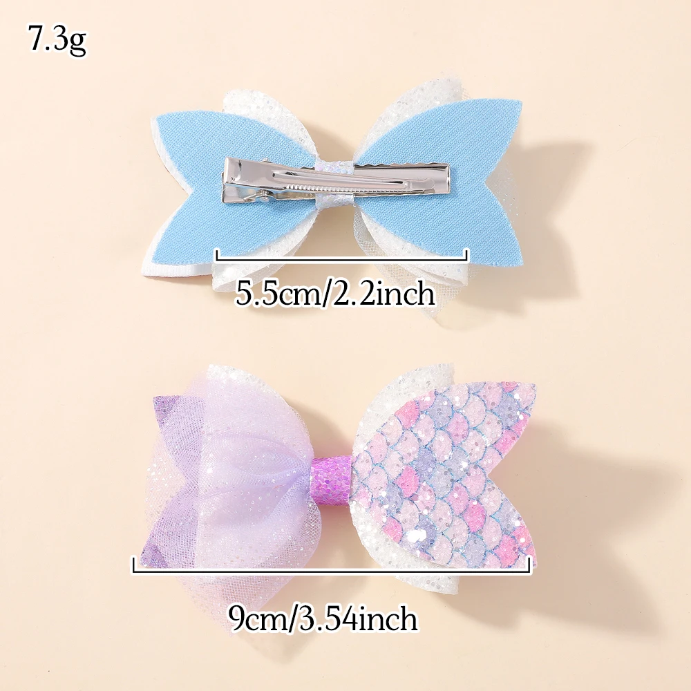 Pinzas de sirena con lentejuelas – Lazos brillantes para niñas - imagen 5