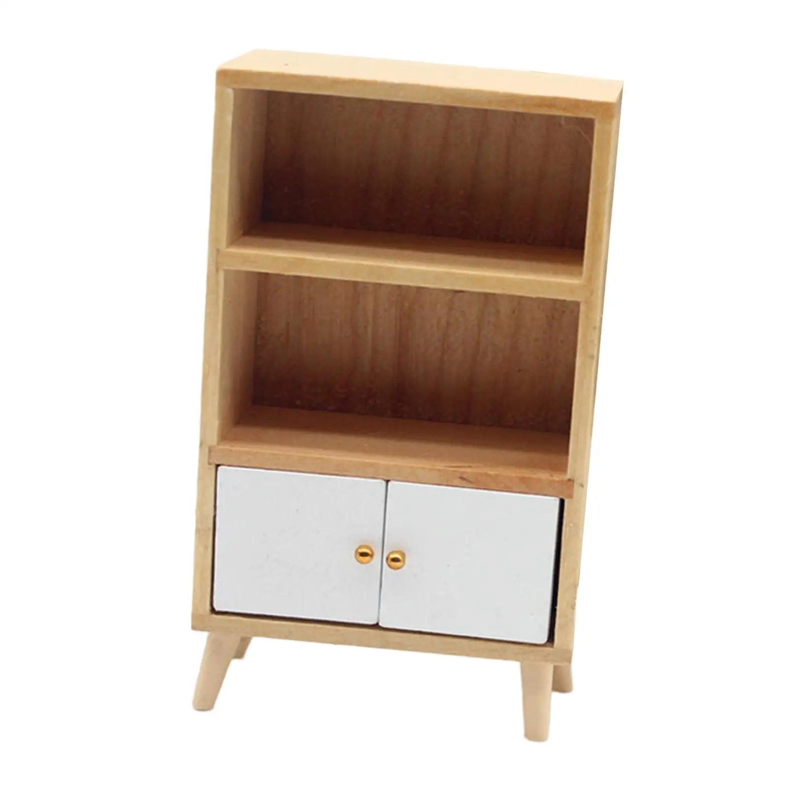 Mini Furniture Bookcase 1:12 Scale Miniature Cupboard for Photo Props Decor