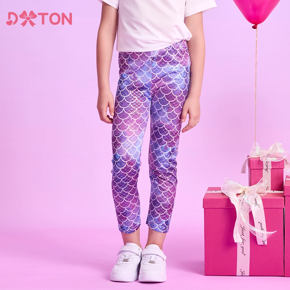 DXTON mallas de sirena ajustadas para niñas, todo el año - imagen 4