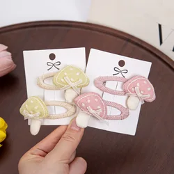 2 unids/set de pinzas para el pelo con lazo de fresa, horquillas coreanas con diamantes de imitación y perlas de setas, horquillas bordadas, tocados de princesa para niñas